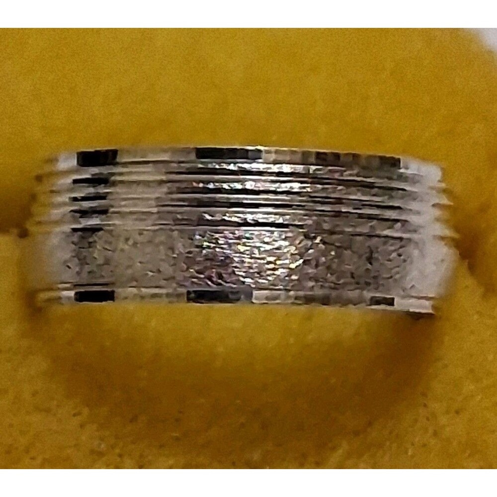 Sterling silver made in Mexico multi texture wide band ring, unisex, size 6